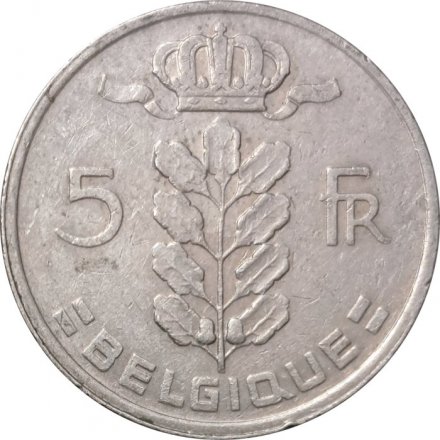 Бельгия 5 франков 1971 год BELGIQUE