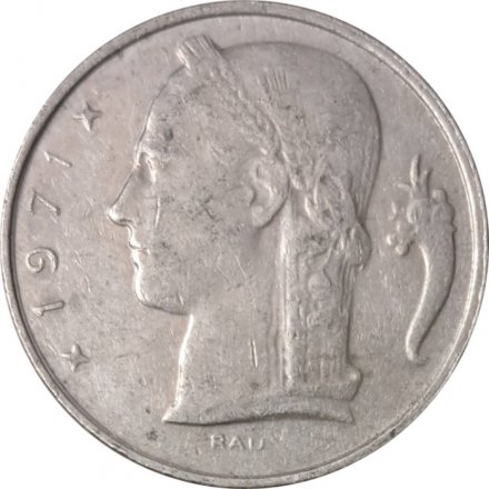 Бельгия 5 франков 1971 год BELGIQUE