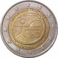 Франция 2 евро 2009 год - 10 лет валютному союзу