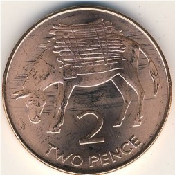 Монета Остров Святой Елены и острова Вознесения 2 пенса 2006 год