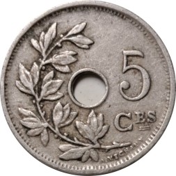 Бельгия 5 сантимов 1926 год BELGIQUE