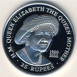 Сейшелы 25 рупий 2000 год