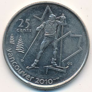 Канада 25 центов 2009 год - Лыжные гонки
