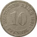 Германия 10 пфеннигов 1891 год (D)