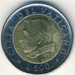 Ватикан 500 лир 2001 год