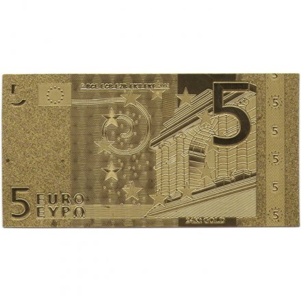 Сувенирная банкнота Евросоюз 5 евро (золотые) - UNC