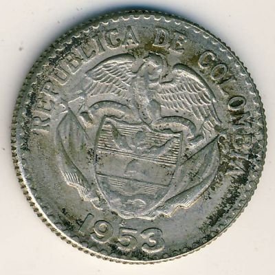 Колумбия 20 сентаво 1953 год