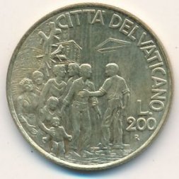 Ватикан 200 лир 1994 год