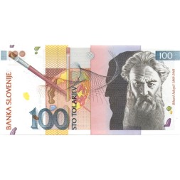 Словения 100 толаров 1992 год - художник Рихард Якопич UNC