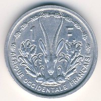 Монета Французская Западная Африка 1 франк 1948 год