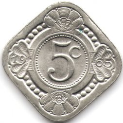 Антильские острова 5 центов 1965 год