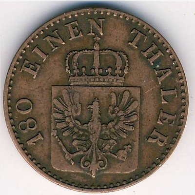 Пруссия 2 пфеннинга 1850 год