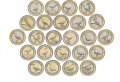 Набор из 24 монет Турция 2019 год - Птицы Анатолии