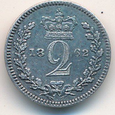 Великобритания 2 пенса 1862 год