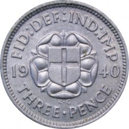 Великобритания 3 пенса 1940 год - Георг VI