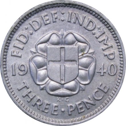 Великобритания 3 пенса 1940 год - Георг VI