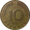 ФРГ 10 пфеннигов 1976 год - G