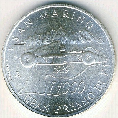 Сан-Марино 1000 лир 1989 год - Гран-при Сан-Марино 1989 года. Формула 1
