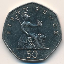 Великобритания 50 пенсов 1984 год