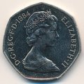 Великобритания 50 пенсов 1984 год