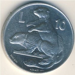 Сан-Марино 10 лир 1975 год
