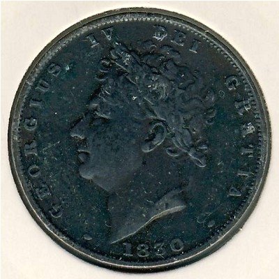 Великобритания 1 фартинг 1830 год