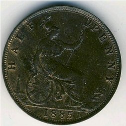 Великобритания 1/2 пенни 1885 год