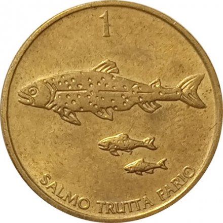 Словения 1 толар 1994 год - Форель (Открытая &quot;4&quot;)