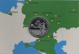 Монета Буркина Фасо 100 франков 2017 год - FIFA 2018, Волк Забивака (в буклете)