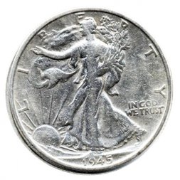 США 1/2 доллара 1945 год - "S" (Сан-Франциско)