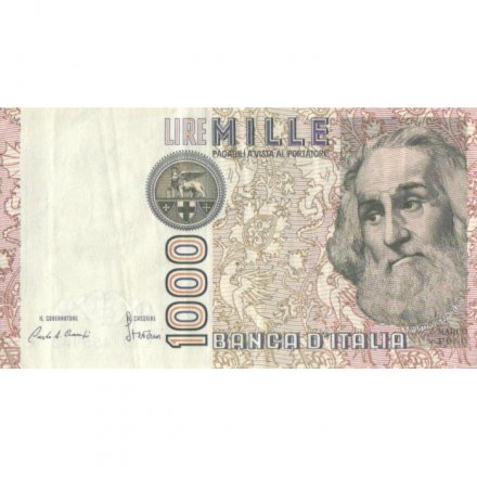 Италия 1000 лир 1982 год - Марко Поло. Дворец Дожей в Венеции - VF