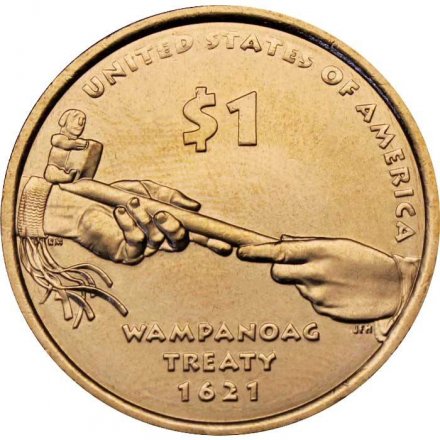 США 1 доллар 2011 год - Договор с Вампаноагами (D)