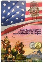 Альбом для монет &quot;Коренные Американцы и Золотой доллар Сакагавеи&quot; - 40 капсул (пустой)