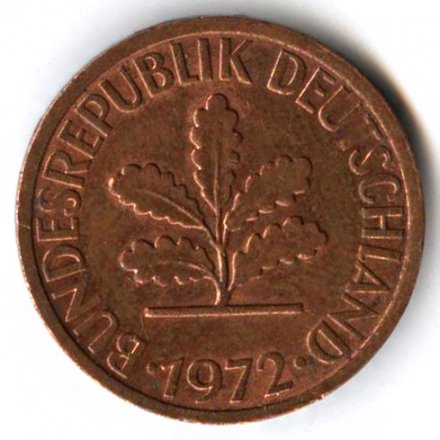 ФРГ 2 пфеннига 1972 год (D)