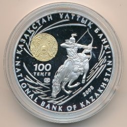 Казахстан 100 тенге 2008 год - Чингиз Хан