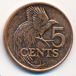 Монета Тринидад и Тобаго 5 центов 2007 год