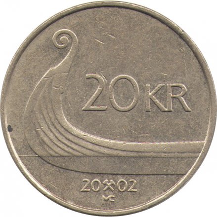 Норвегия 20 крон 2002 год