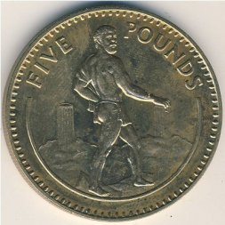 Гибралтар 5 фунтов 1989 год