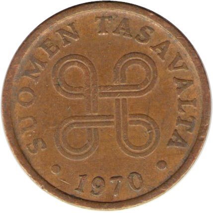 Финляндия 5 пенни 1970 год