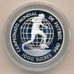 Эквадор 1000 сукре 1986 год - Футбол