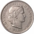 Швейцария 20 раппенов 1963 год