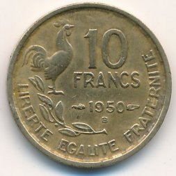 Франция 10 франков 1950 год (B)