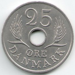 Дания 25 эре 1971 год