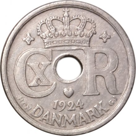Дания 25 эре 1924 год - Король Кристиан X