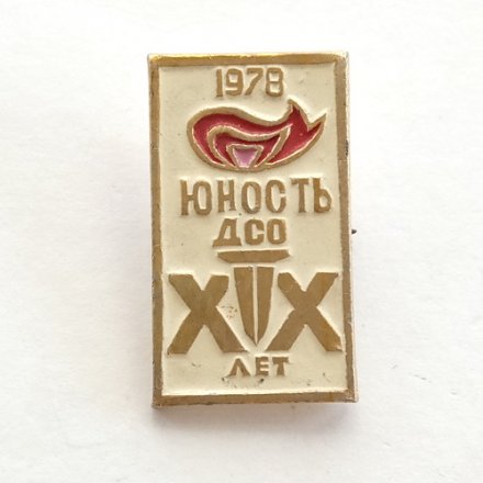 Значок ДСО Юность ХХ лет. 1978 г.