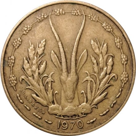Западная Африка 5 франков 1970 год