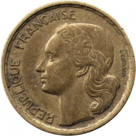 Франция 10 франков 1955 год (без отметки мд)