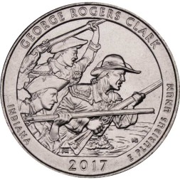 США 25 центов 2017 год - Национальный парк Джордж Роджерс Кларк (D)