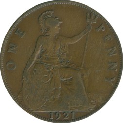 Великобритания 1 пенни 1921 год