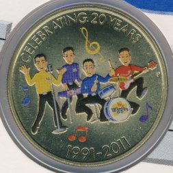 Австралия 1 доллар 2011 год - Группа Уиглс (The Wiggles) (группа на концерте)
